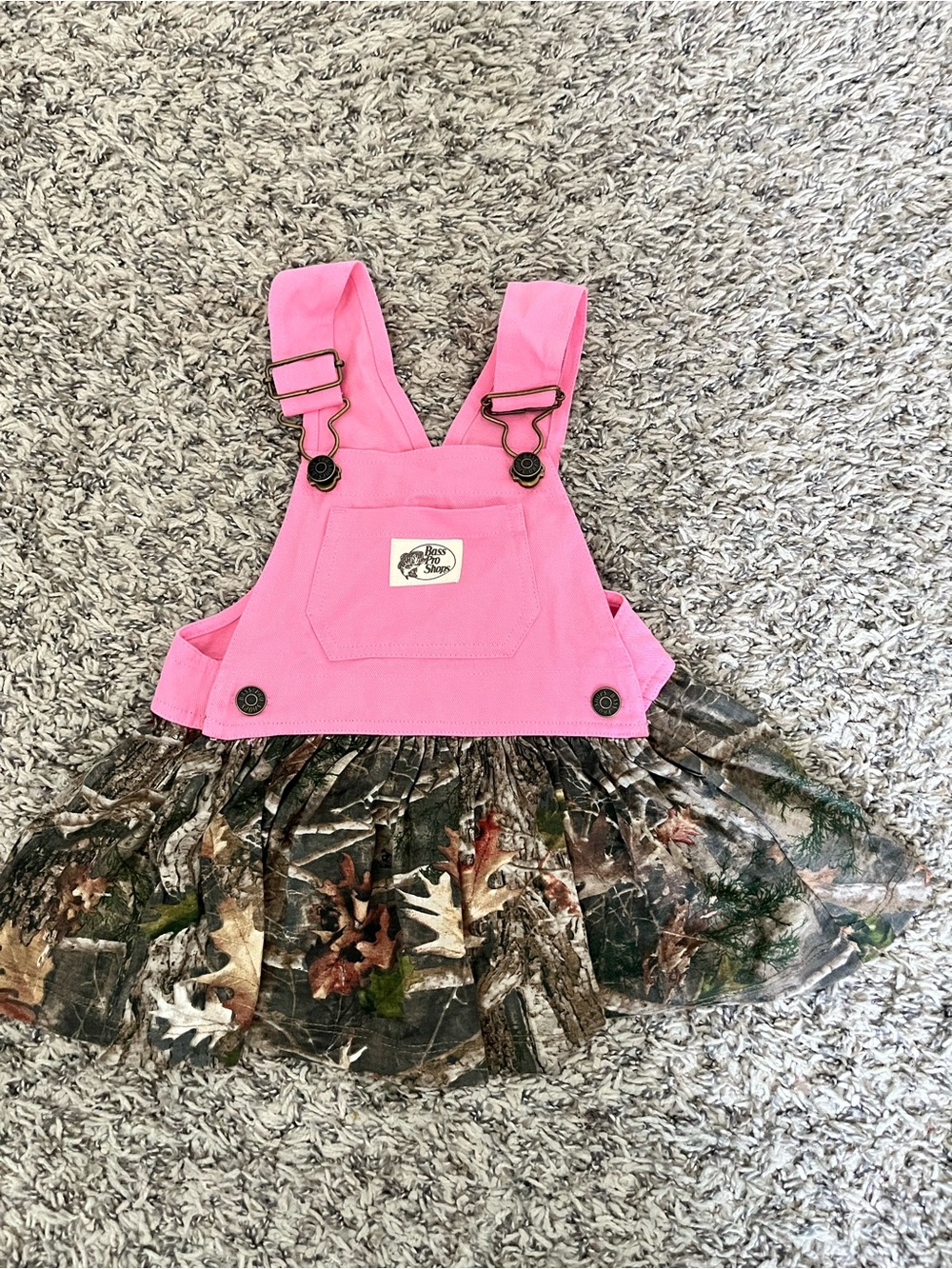 Bass Pro Shops Pink Overall Dress with Camo Accents